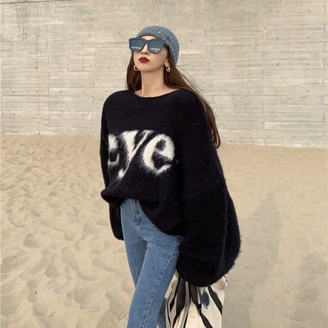 eyeロゴ プルオーバーニット 2色展開