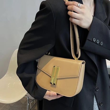 ゴールドバックル Puレザーバッグ 5色展開