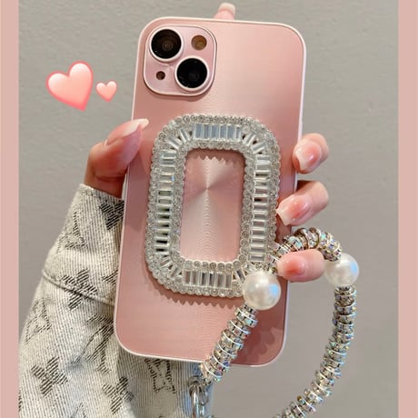 ビジューパールチェーンiPhoneケース 4色展開