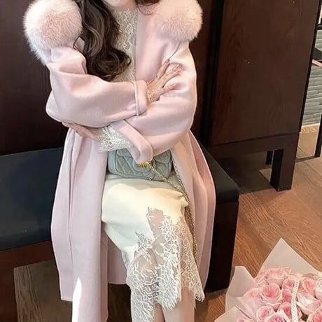 ウールファー ロングコート 3色展開