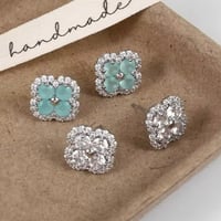 【Silver925】ダブルフラワーピアス 2色展開