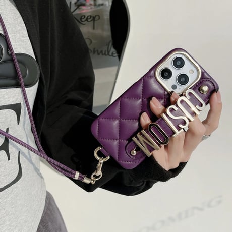 【カスタム】キルティング バンドストラップiPhoneケース 5色展開