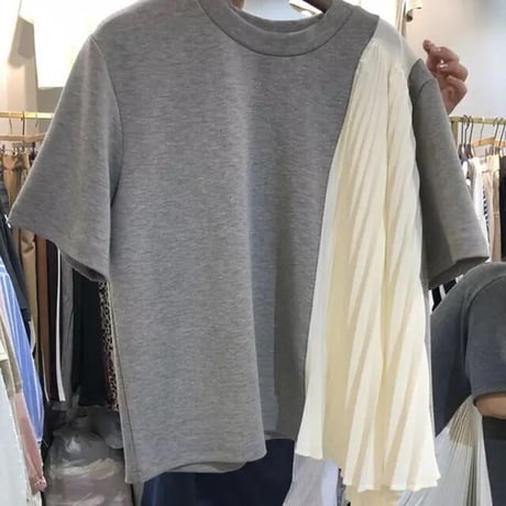 カラーシフォン ステッチTシャツ 4色展開