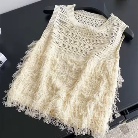 タッセルサマーニットトップス 4色展開