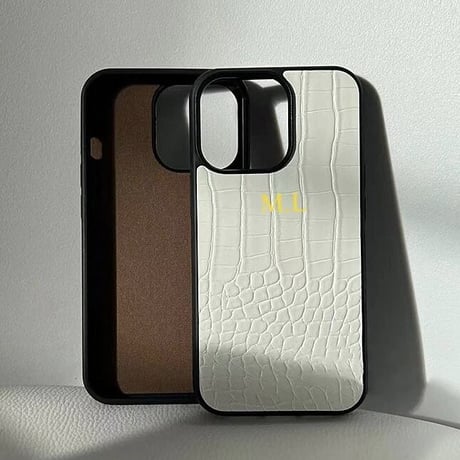 【カスタム名入れ】 クロコデザイン iPhoneケース 2色展開