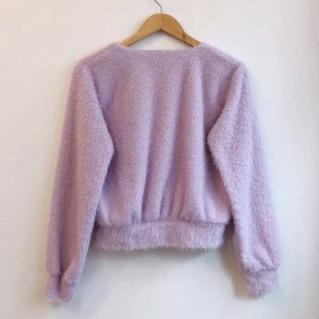 ハートボタン モヘアカーディガン 2色展開