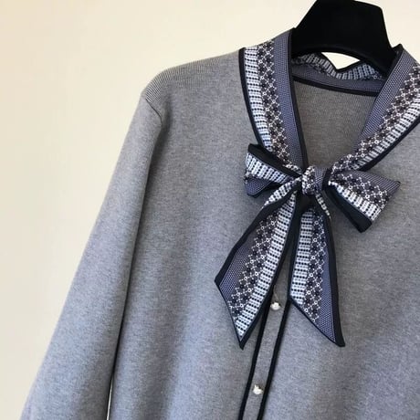 リボンスカーフ ニット 2色展開