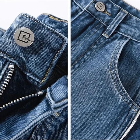 サイドライン クロップドデニムパンツ 2色展開