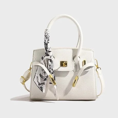ゴールドバックル スカーフ付きバッグ 6色展開