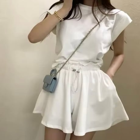 バックリボントップスパンツセット 2色展開