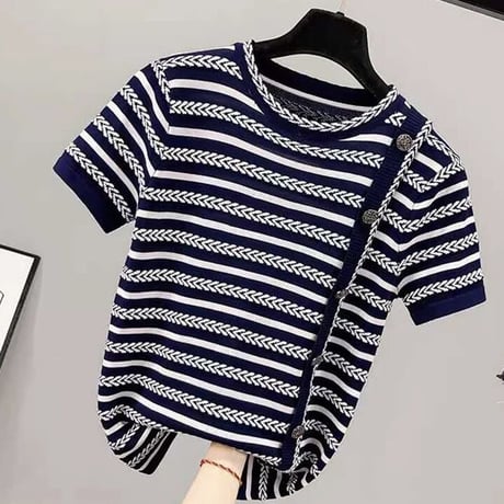 スラッシュストライプ サマーニット 2色展開