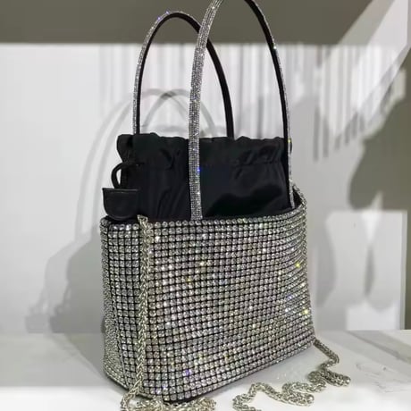 ラインストーンハンドバッグ 3色展開