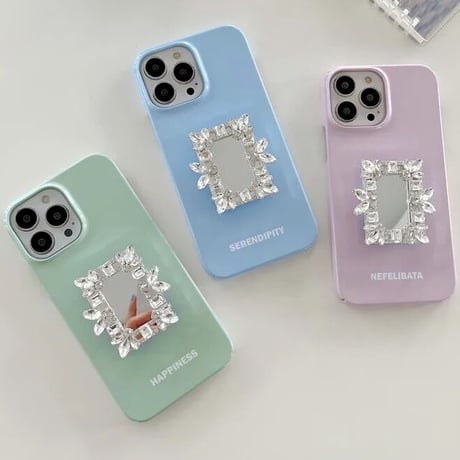 ビジューミラー アイフォンケース 3色展開