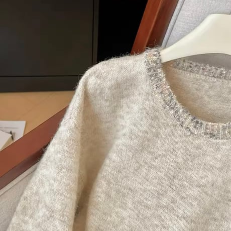 フレンチツイードラインニット 2色展開