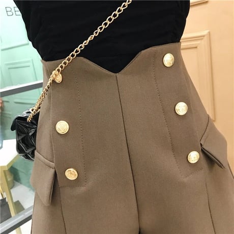 カットウエスト ハイウエストパンツ 2色展開