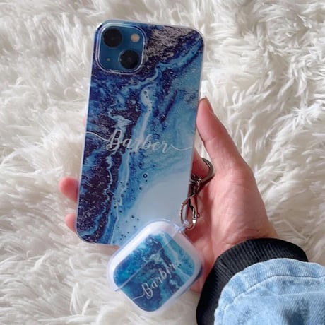 【iPhone.AirPods】カスタムロゴ シリコンケース 4色展開