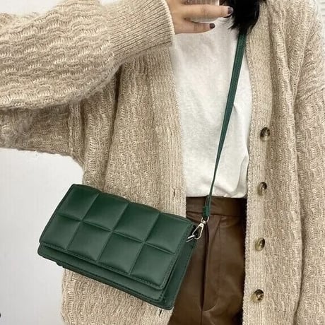 ブロックキルティング ショルダーバッグ 4色展開
