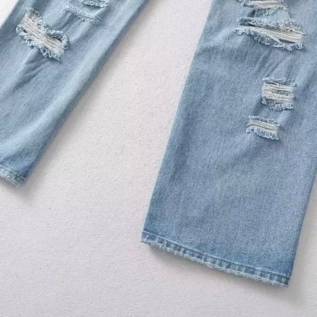 バックダメージ ハイウエストデニム 4色展開