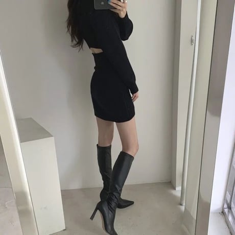 バックスリット ミニワンピース 3色展開