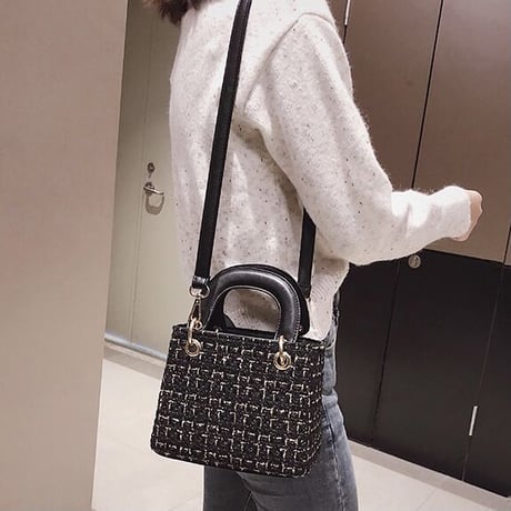 ゴールドステッチ ツイードバッグ 3色展開