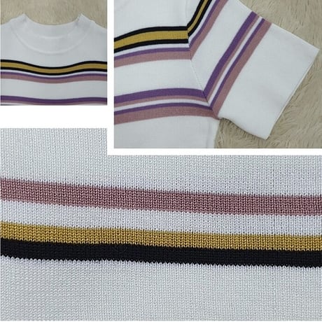 【White即納】タイトストライプ ミニワンピース 2色展開
