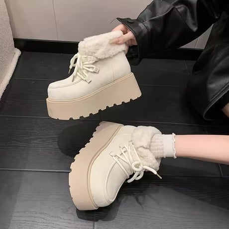 ハイソールファーショートブーツ 3色展開