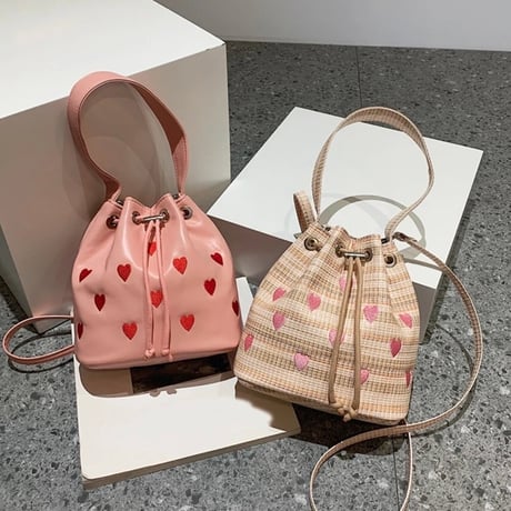 ハートステッチ ポシェットバッグ 3色展開