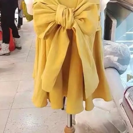 【即納】イエローリボンパッチワークTシャツ