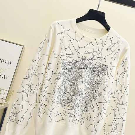 サインステッチ ニット 2色展開