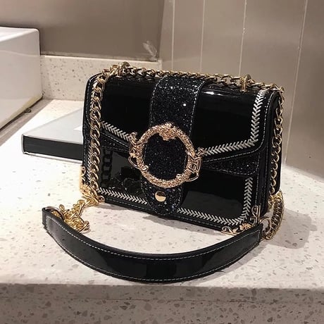 エナメルレザーチェーンバッグ 3色展開