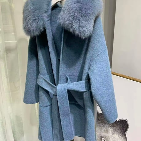【高品質】フォックスファー カシミヤウールコート 5色展開