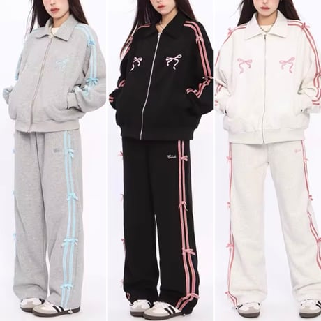 リボンラインセットアップパンツ 3色展開