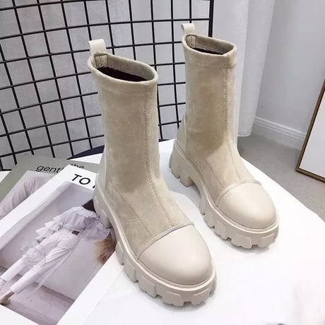 【Beigh 24.0即納】異素材mix ゴアショートブーティ 2色展開