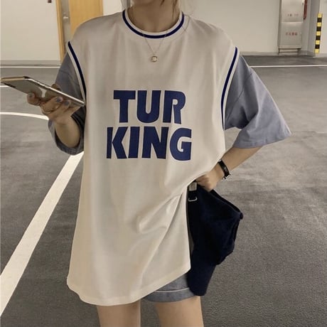 スポーティロゴ ルーズTシャツ 3色展開