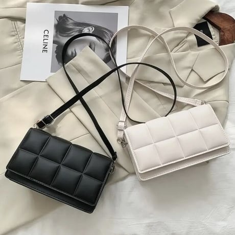 ブロックキルティング ショルダーバッグ 4色展開