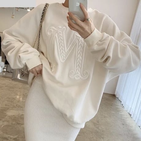 【再入荷!!】ワンカラーステッチ スウェットトップス