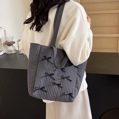 ダブルストラップ リボントートバッグ 4色展開