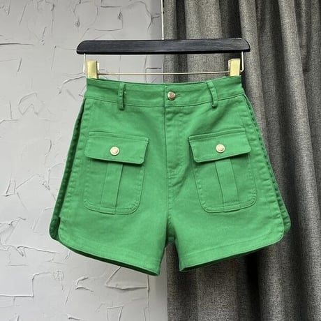 ゴールドボタンポケット フレアパンツ 4色展開