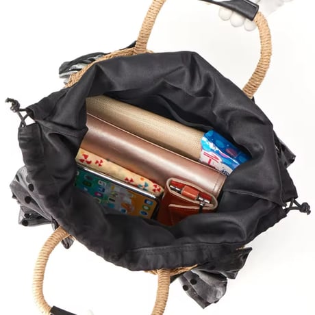 ドットチュールストローバッグ 3色展開
