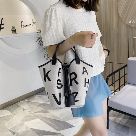 アルファベット キャンバスバッグ 3色展開