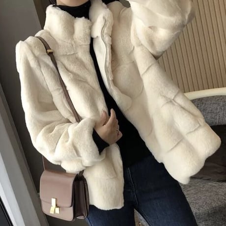 ハイネックジッパー ファージャケット 3色展開
