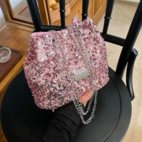 スパンコールバケットバッグ 3色展開