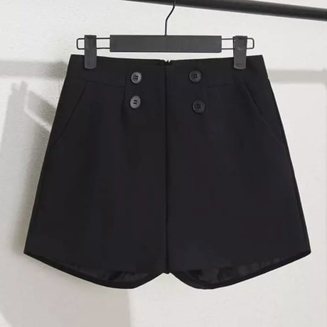 ボタンモチーフ ハイウエストショートパンツ 7色展開