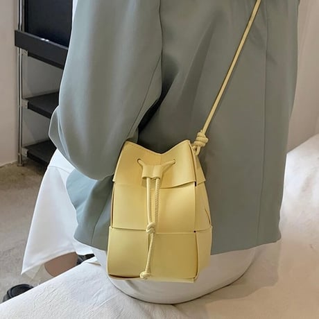 クロシェレザー バケットバッグ 7色展開