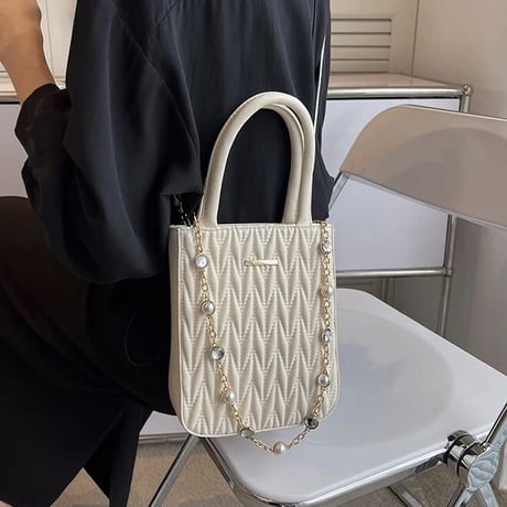 2way チェーンパール キルティングバッグ 3色展開