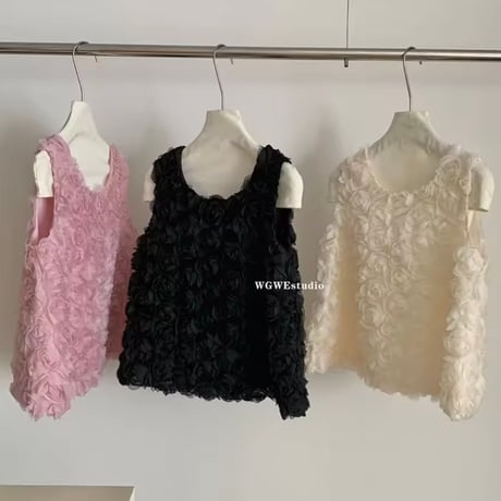 ローズノースリーブトップス 3色展開