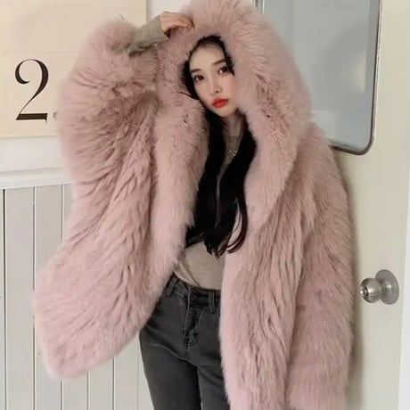 ボリュームエコファー フーディコート 6色展開