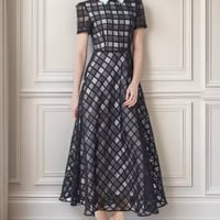 チェックシアーワンピース