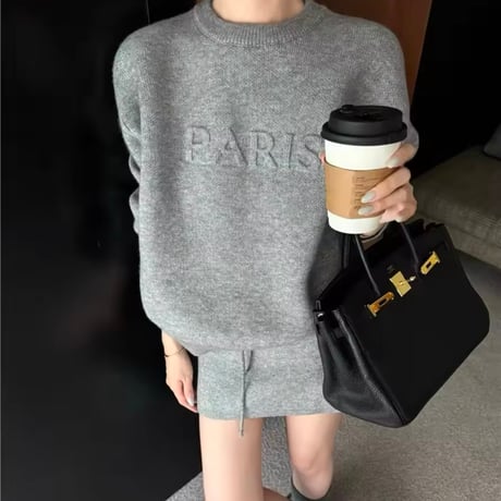 PARISニットスカートセット 3色展開
