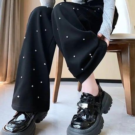 ビジュー スウェットパンツ 2色展開